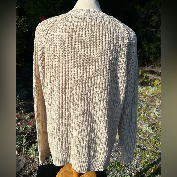 CONTEMPORAIN ribbon yarn knit Crewneck sweater beige Large. - Picture 2 of 5